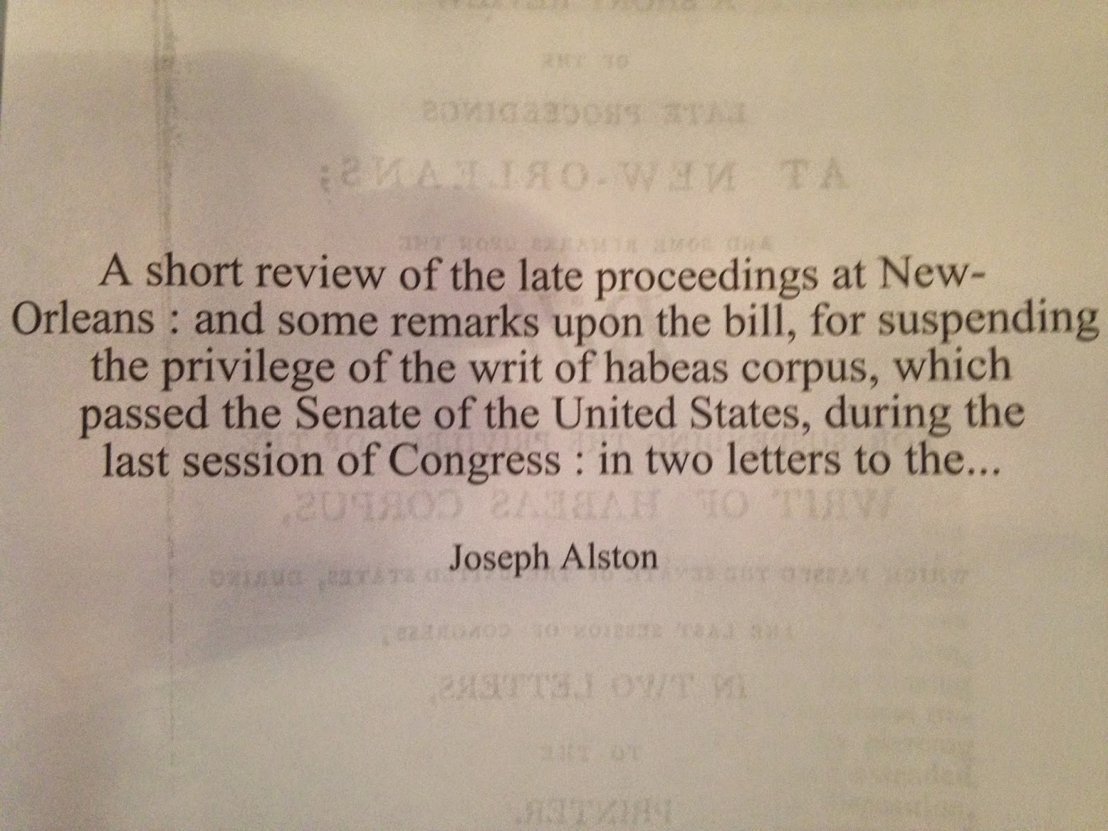 Theodosia and the Pirates Suspending Habeas Corpus A Longstanding